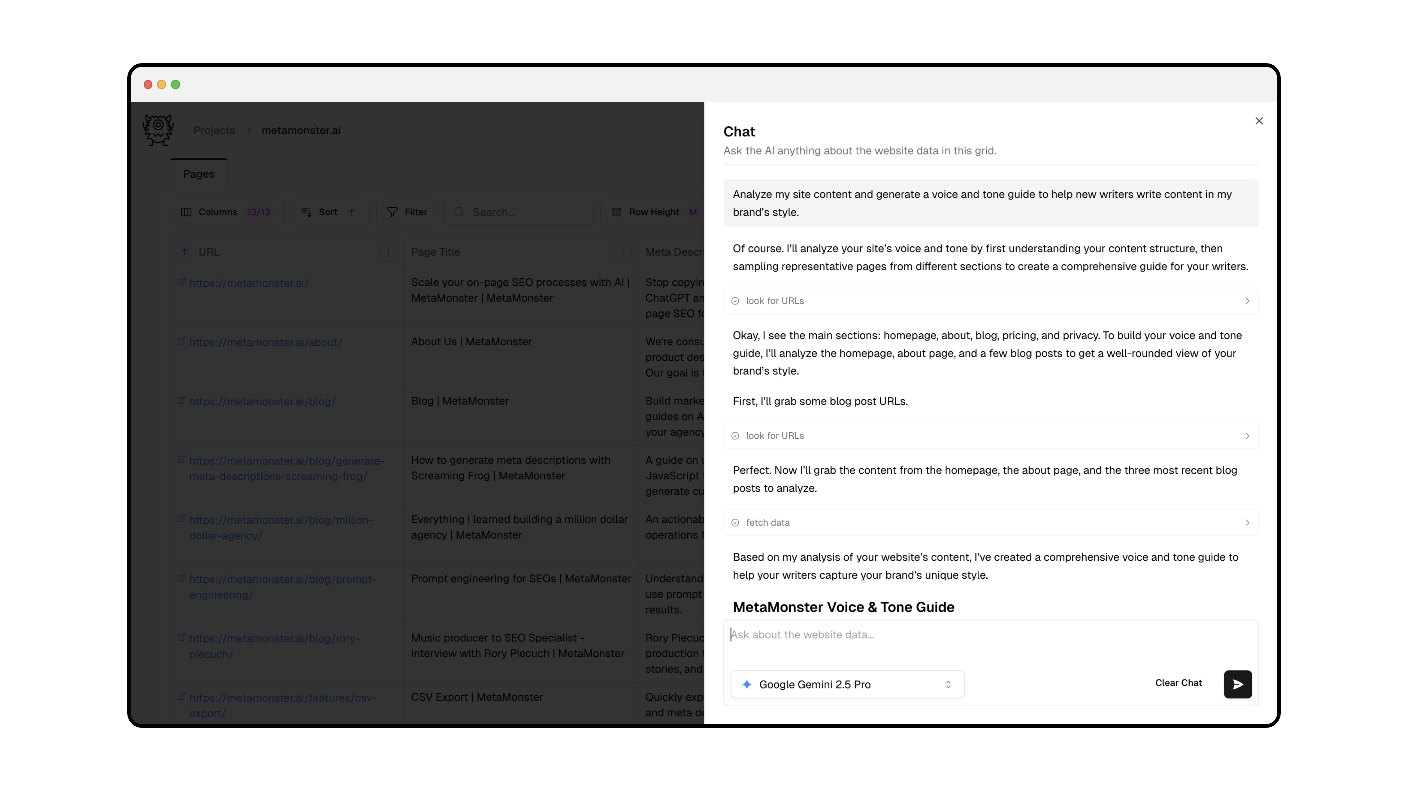 Generated descriptions