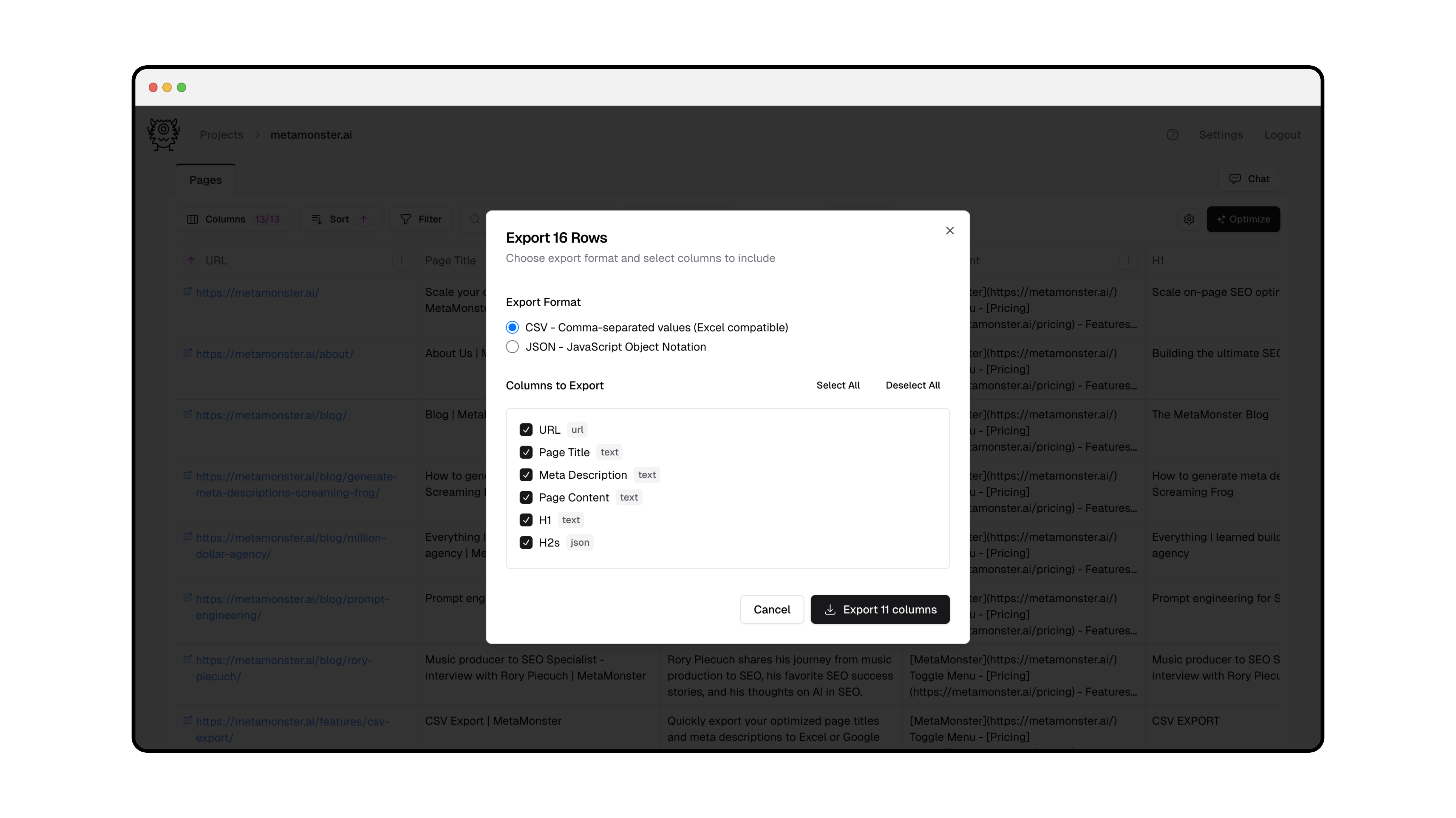 Generated descriptions