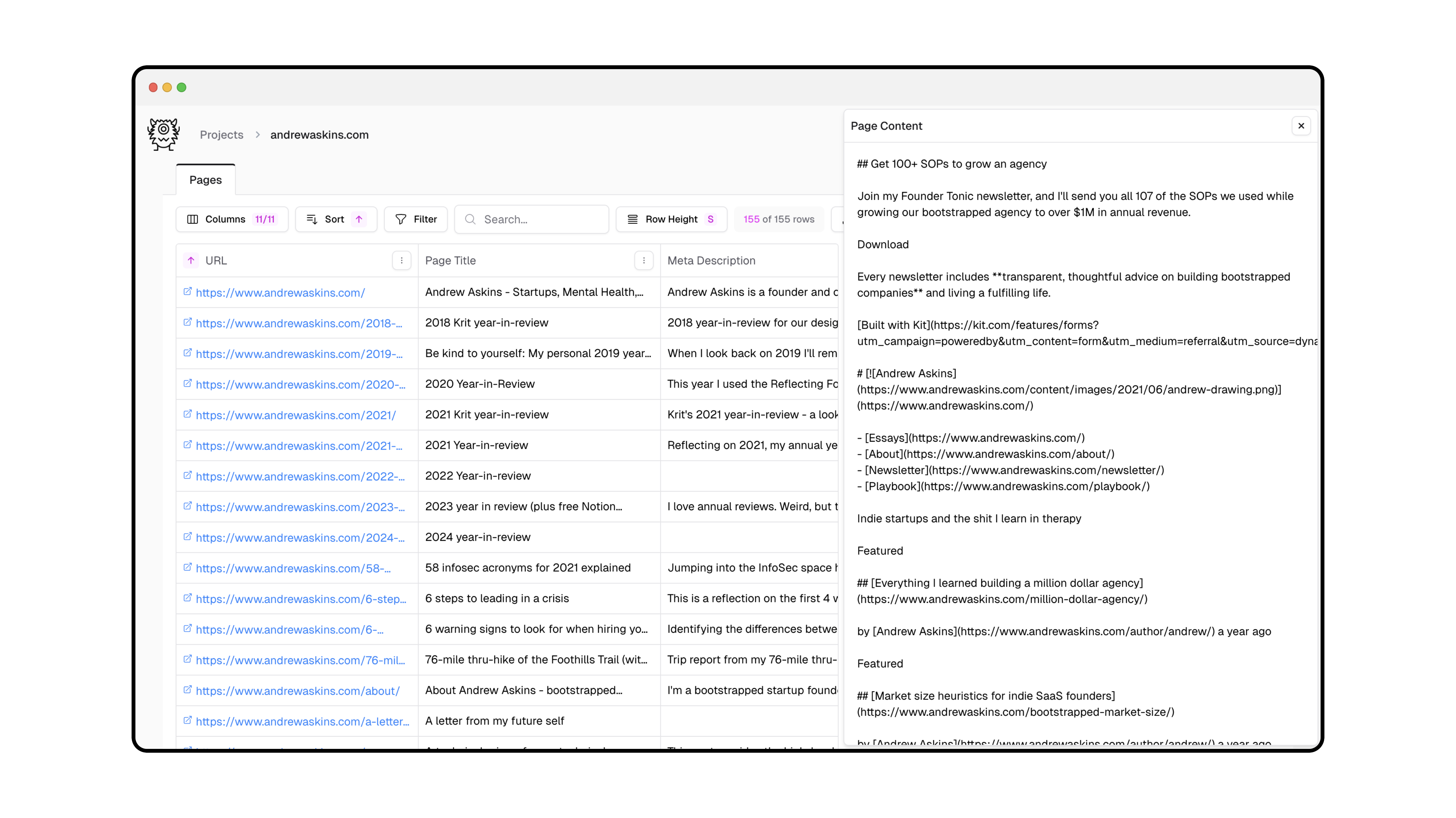 Generated descriptions