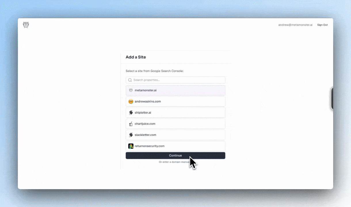 MetaMonster SEO automation tool demo showing automated keyword research and page optimization for agencies