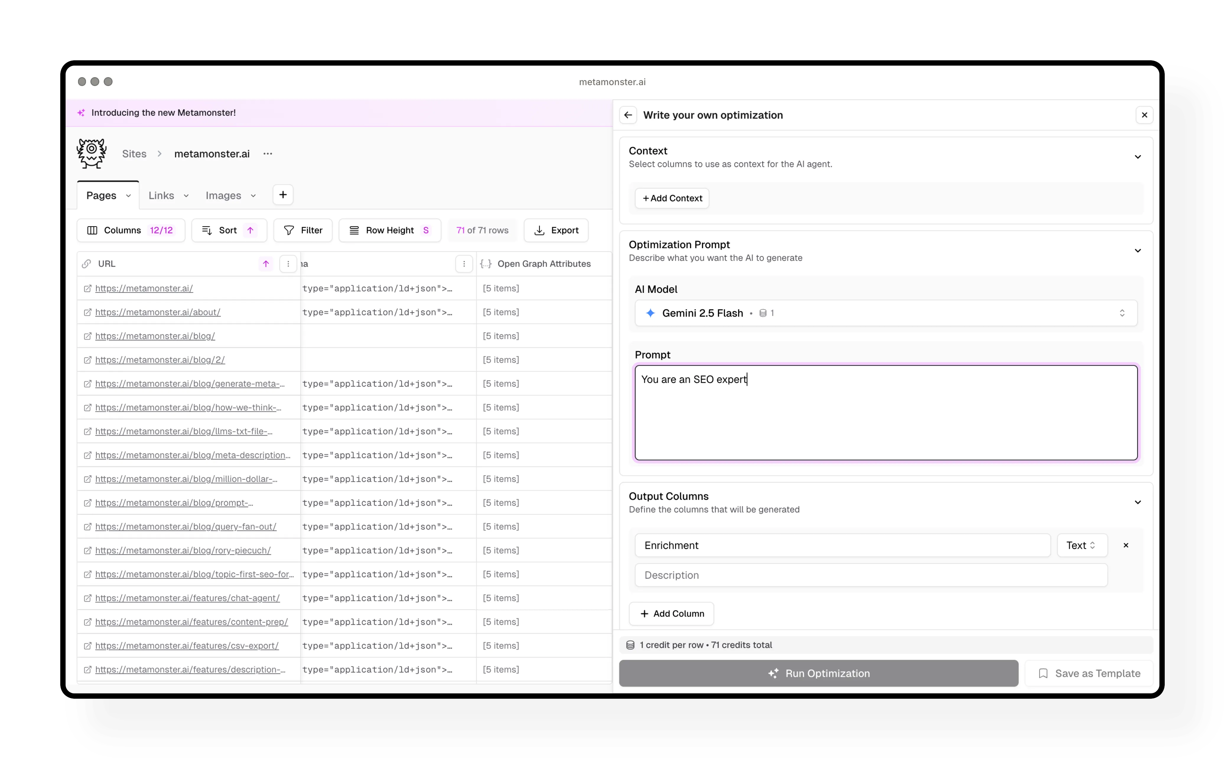 Prompt instruction editor with example text