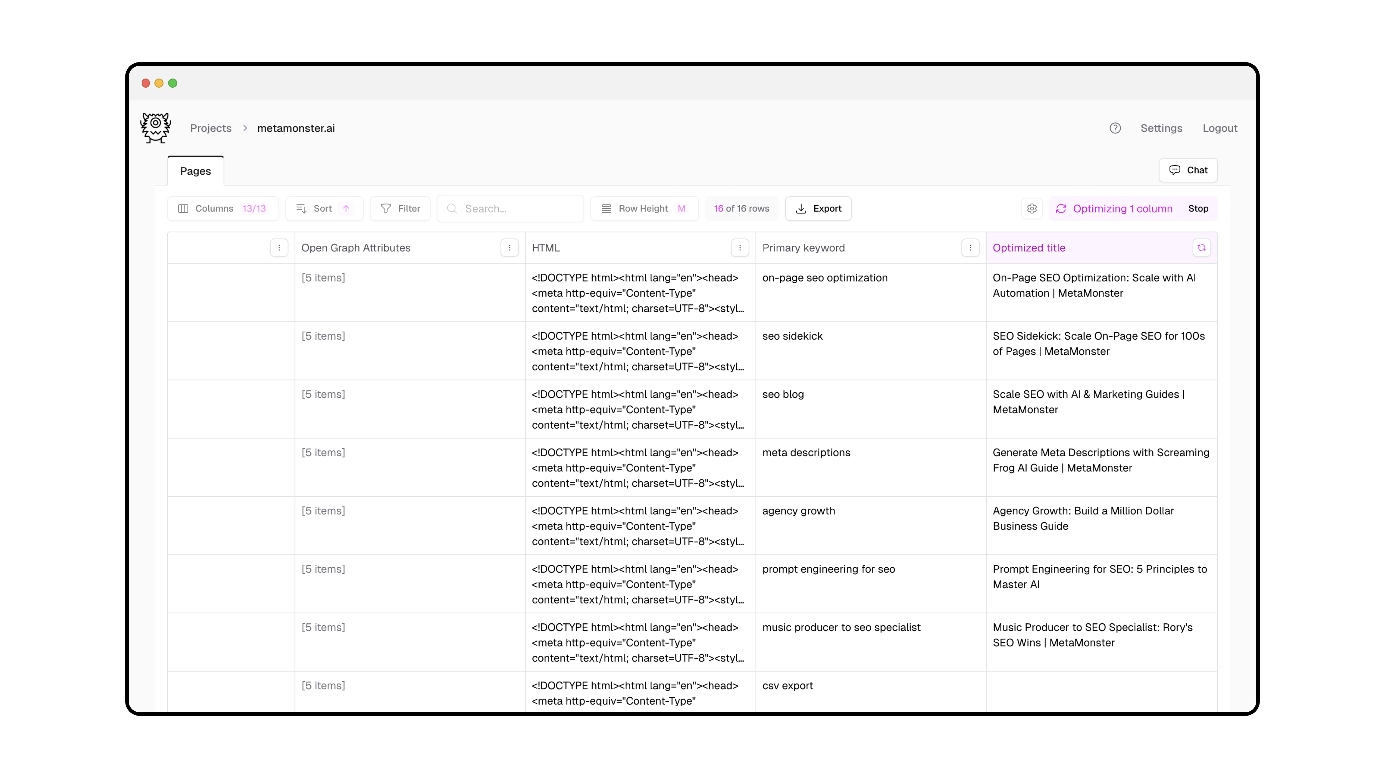 Generated descriptions